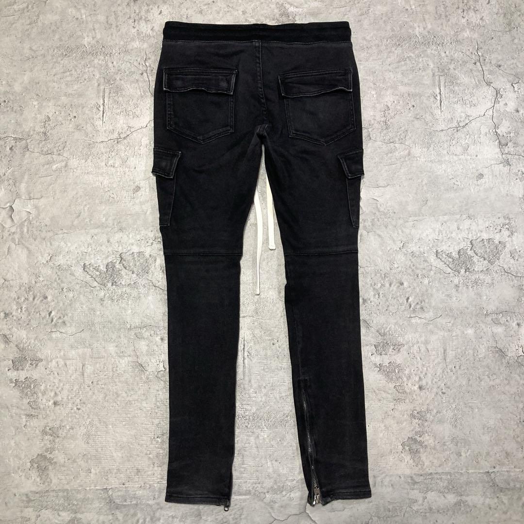 mnml ミニマル イージーカーゴパンツ 裾ジップ ユーズド加工 ブラック M mnml ミニマル イージーカーゴパンツ 裾ジップ ユーズド加工