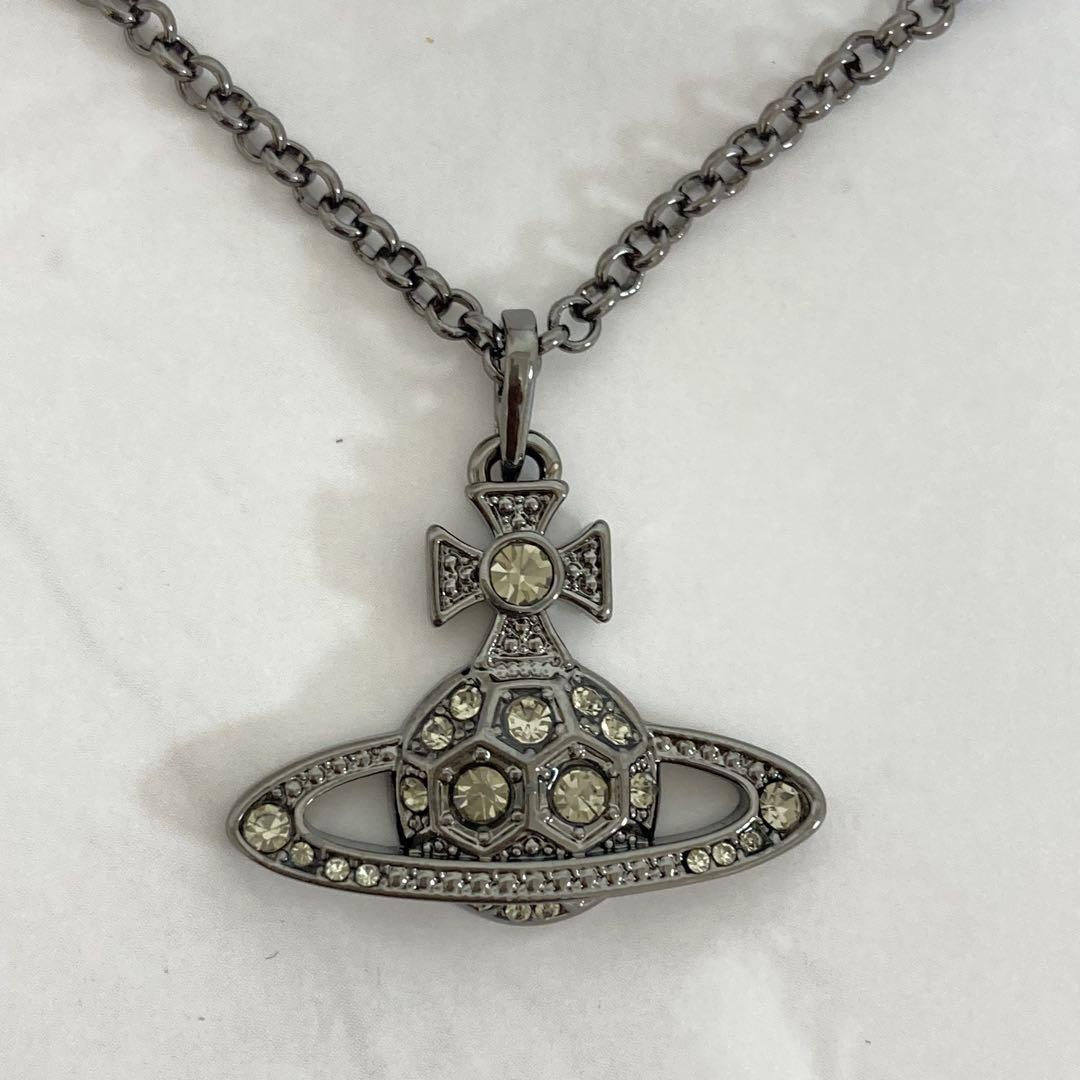 Vivienne Westwood｜ストーンオーブネックレス　ガンメタ