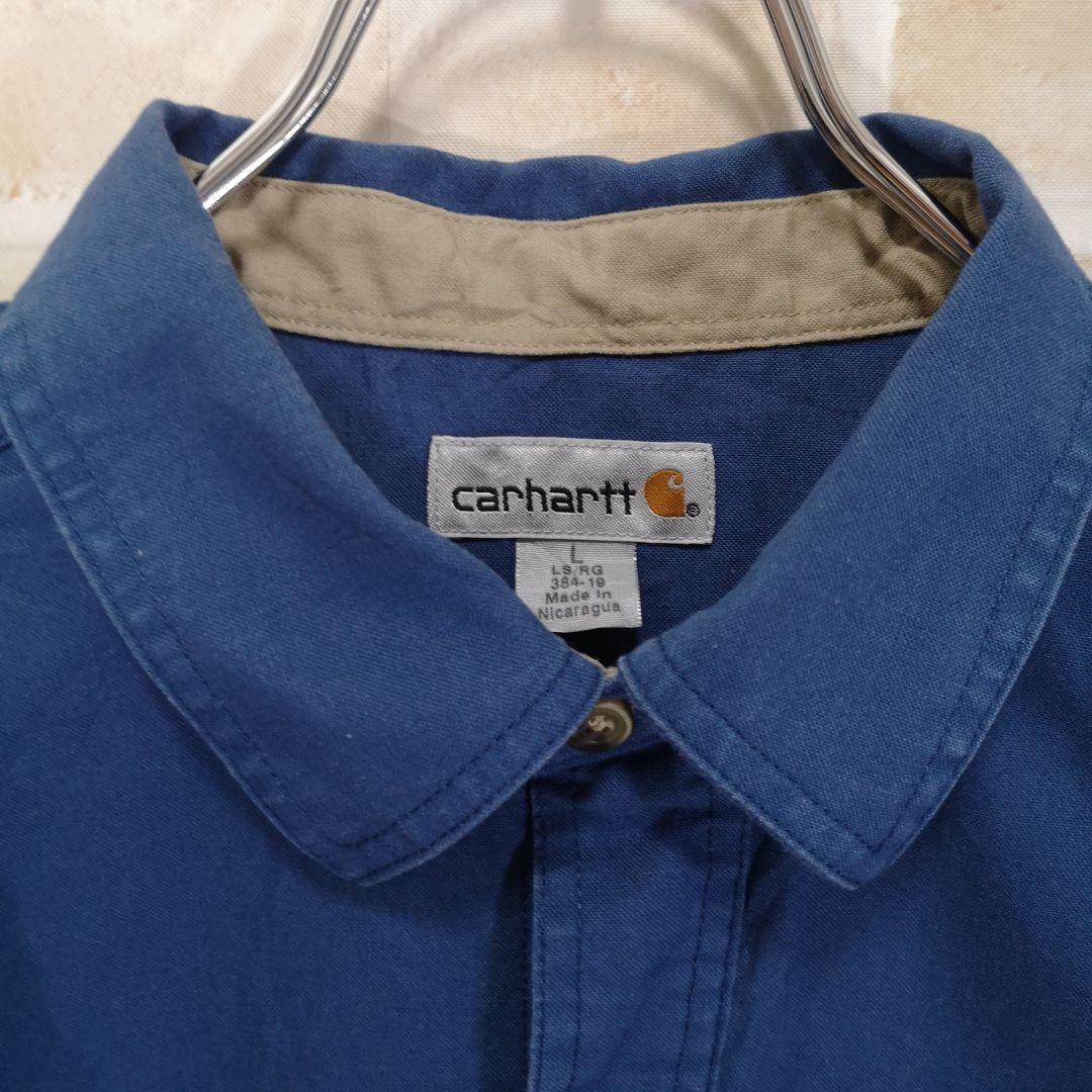 正規品限定SALE カーハート ワークシャツ 企業ロゴ レザーロゴ e09YW-m86789753647 Carhartt 長袖 格安日本製