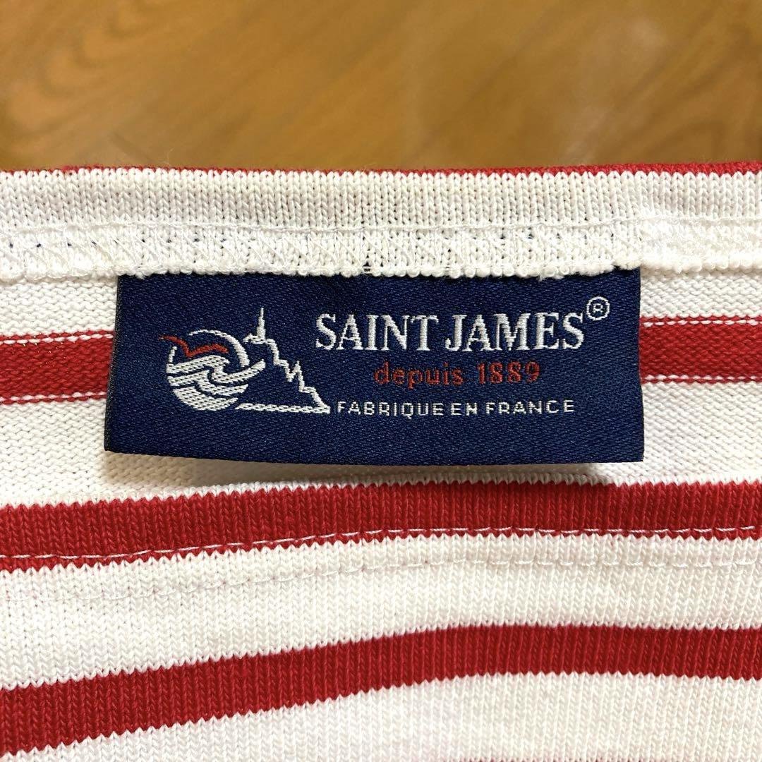 美品 セントジェームス SAINT JAMES ボーダーカットソー 赤