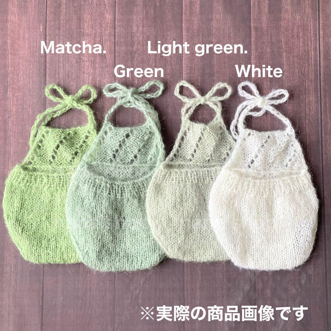 3点セット【編み込みグリーン辰】♪ニューボーンフォト撮影衣装　干支　たつ