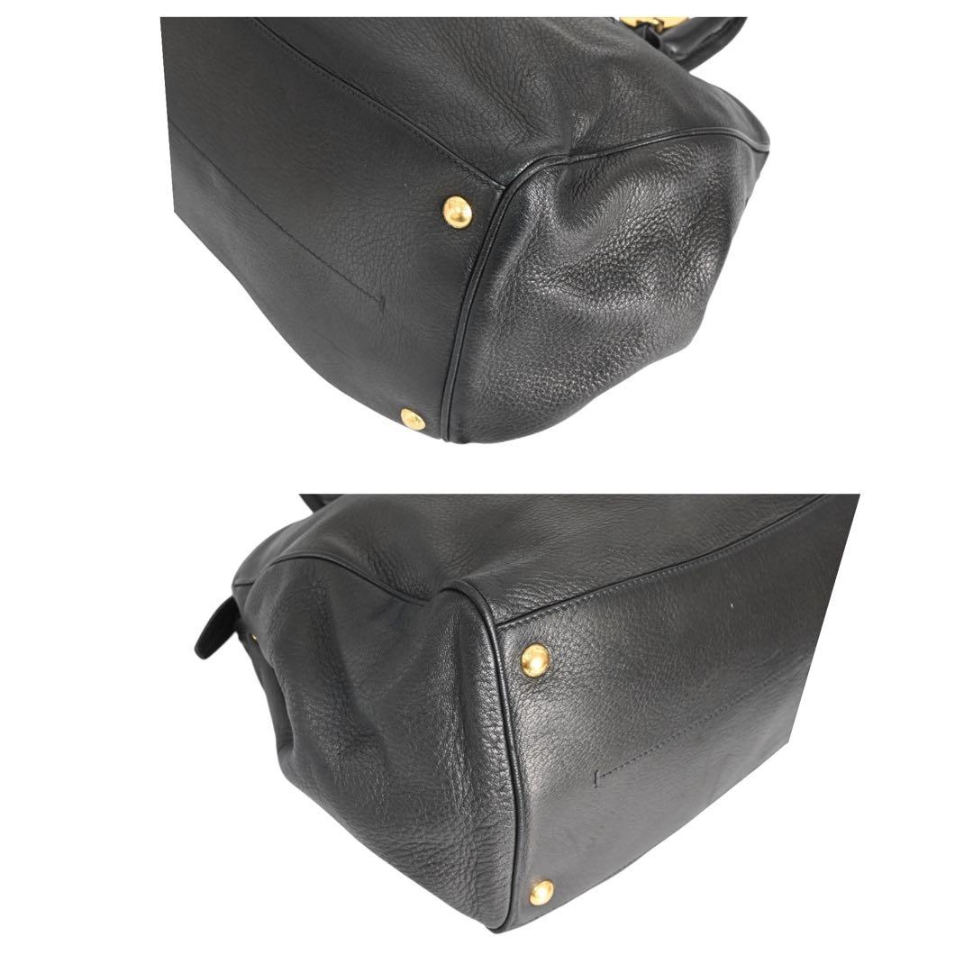 【極美品】プラダ　ヴィッテロ　ショルダーバッグ　黒　ブラック　レザー　トート