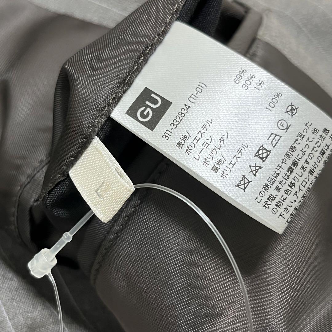 極美品　ジーユー　スリーピース　スーツ　セットアップ　ストライプ　グレー