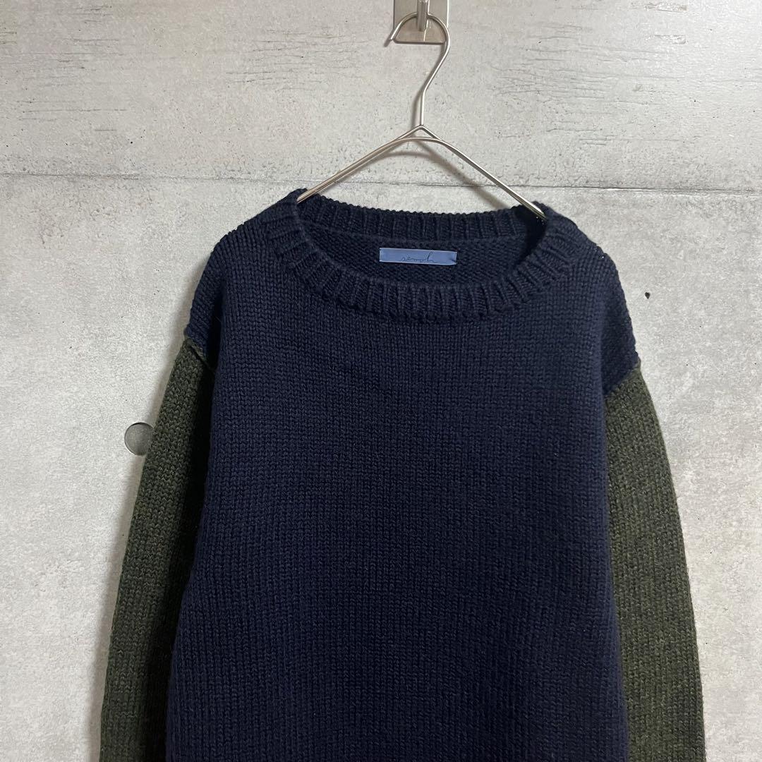 【美品】semoh Switching wool knit 切り替えニット