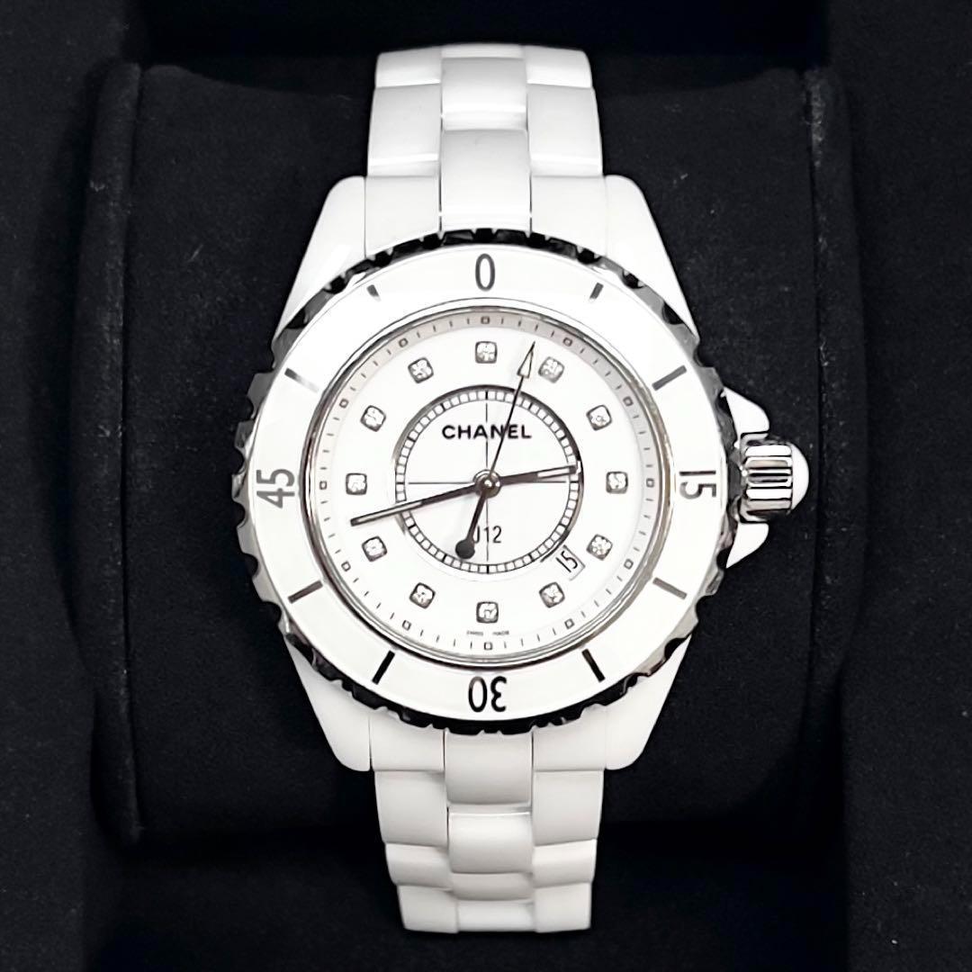 CHANEL J12 33mm 12Pダイヤモンド セラミック クオーツ 腕時計