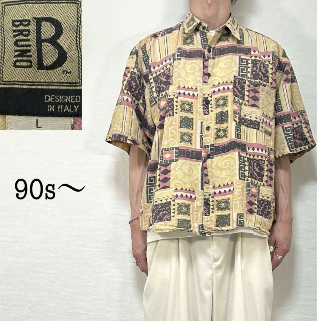 90s〜 bruno ethnic cotton × linen shirts