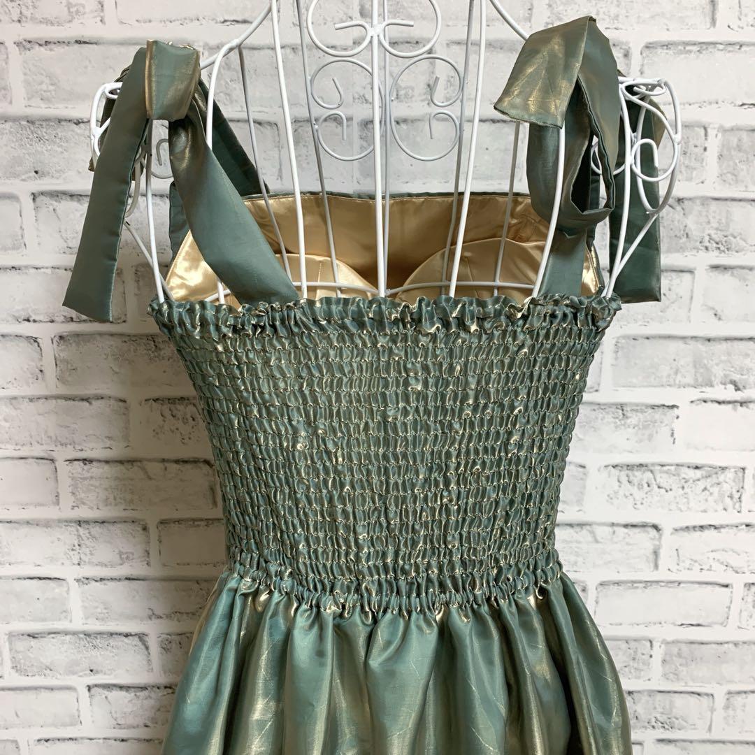 Dress Black】ドレスブラック 日本製 光沢グリーン系 ロング