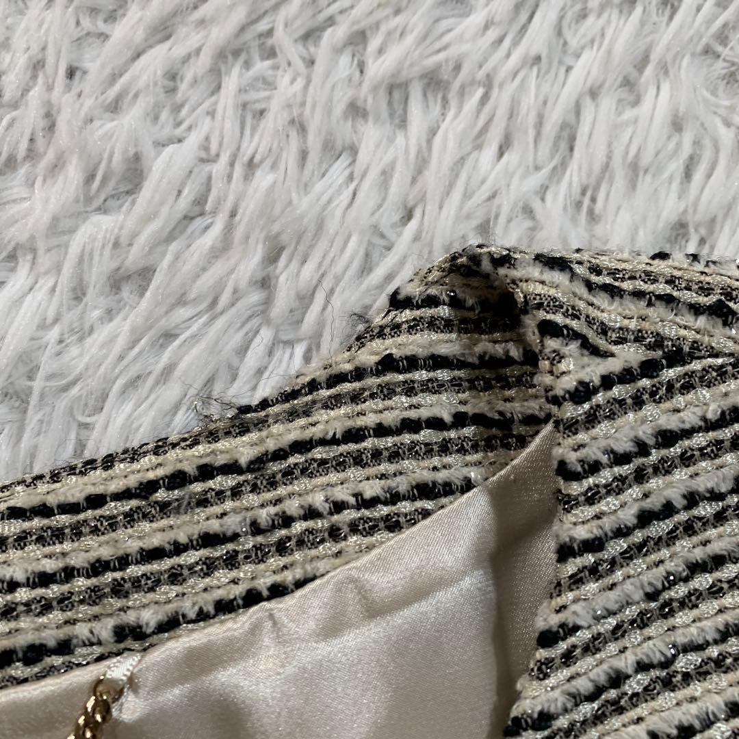 UNTITLED (F) ツイード 日本製 ノーカラージャケット セットアップ UNTITLED (F) ツイード 日本製 ノーカラージャケット セットアップ