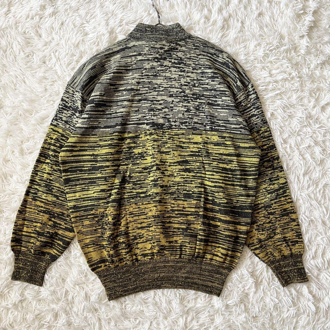 GIANNI VERSACE メンズ ジャガード クルーネック ニット 長袖