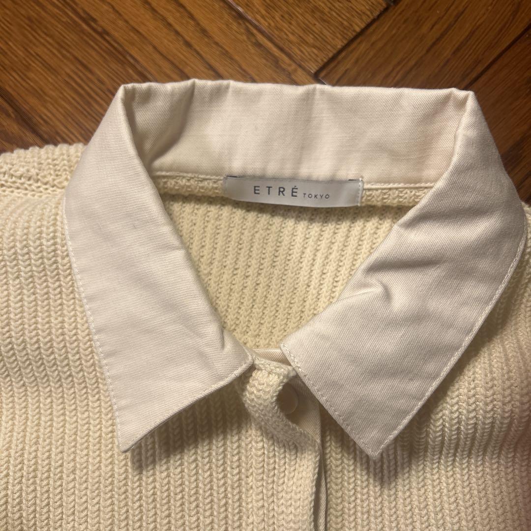 ETRE TOKYO 25SS ラガーシャツニットプルオーバー アイボリー