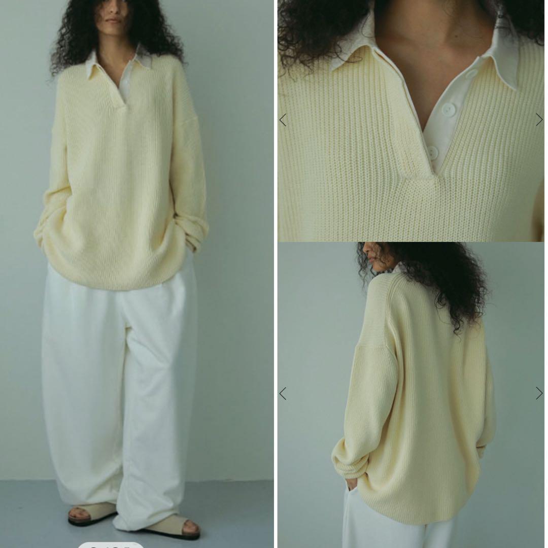 ETRE TOKYO 25SS ラガーシャツニットプルオーバー アイボリー