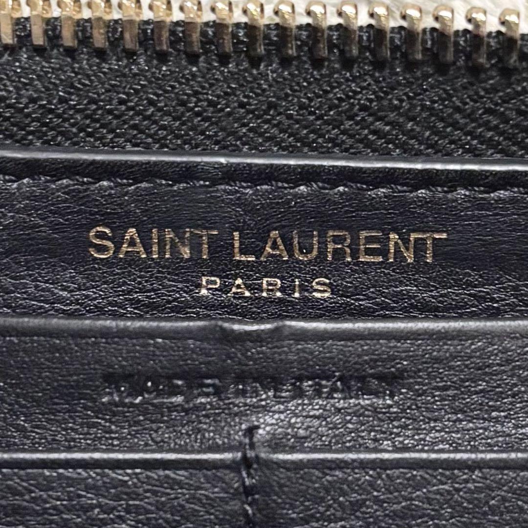 美品★サンローラン YSL フルジップウォレット　長財布　ブラック