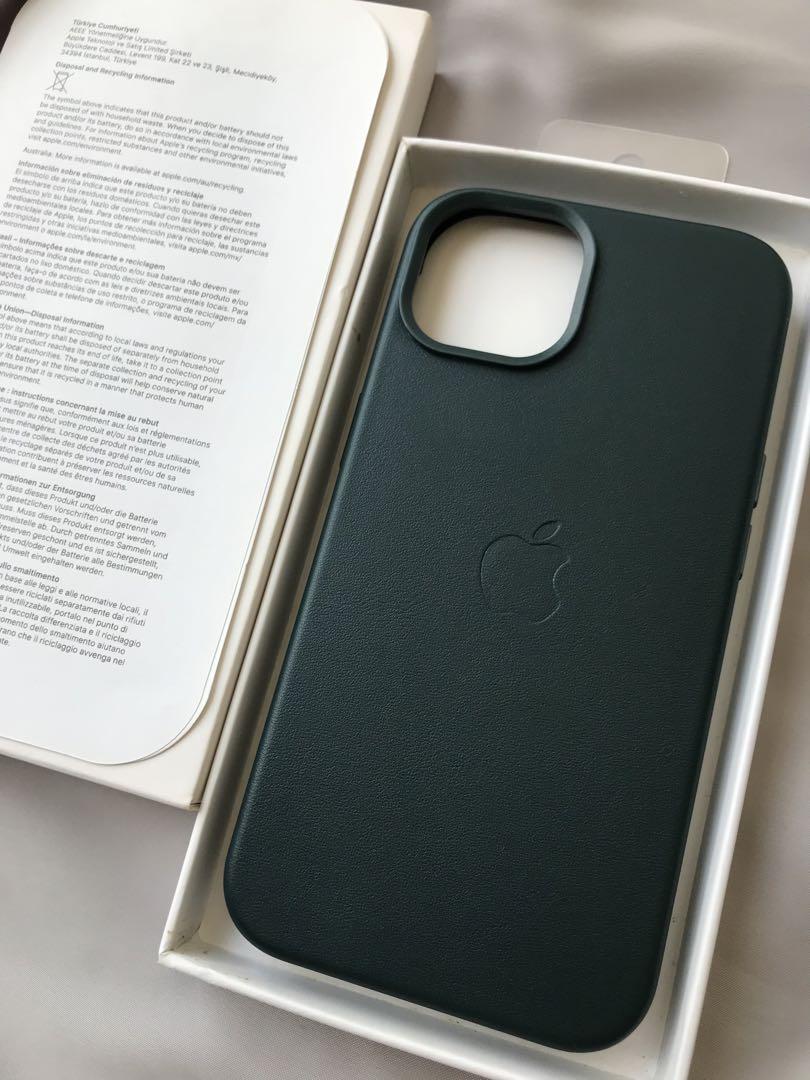 【新品未使用】iPhone14用　純正レザーケース　フォレストグリーン Apple iPhone 14 Plus レザーケース MagSafe対応 フォレスト