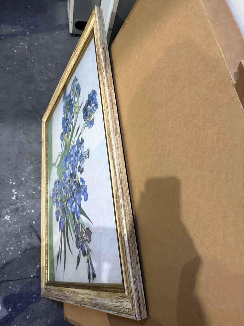 絵画 ゴッホ 油彩画 約30号 950x750 アイリスの花瓶 額装済