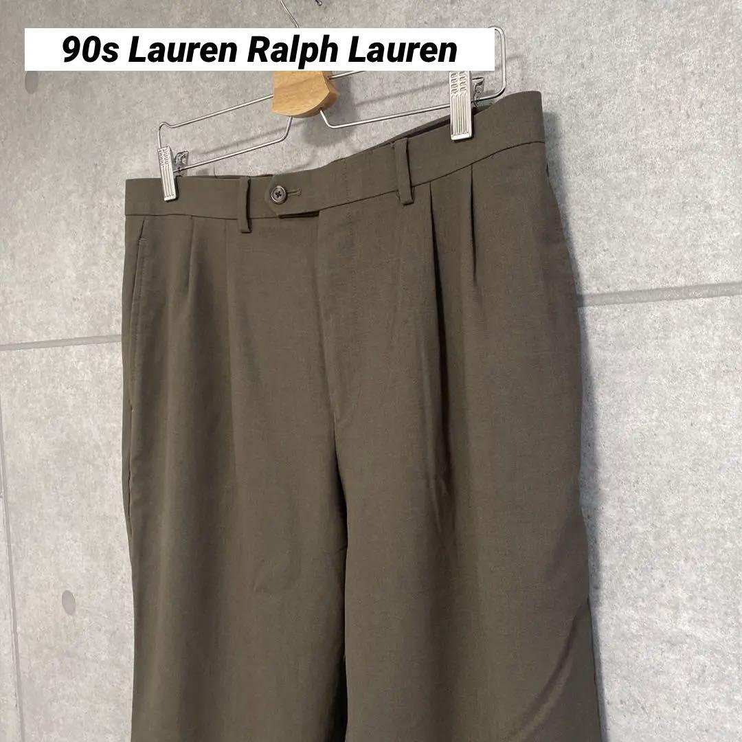 希少ヴィンテージ　90s ローレンラルフローレン　ツータックスラックス　34