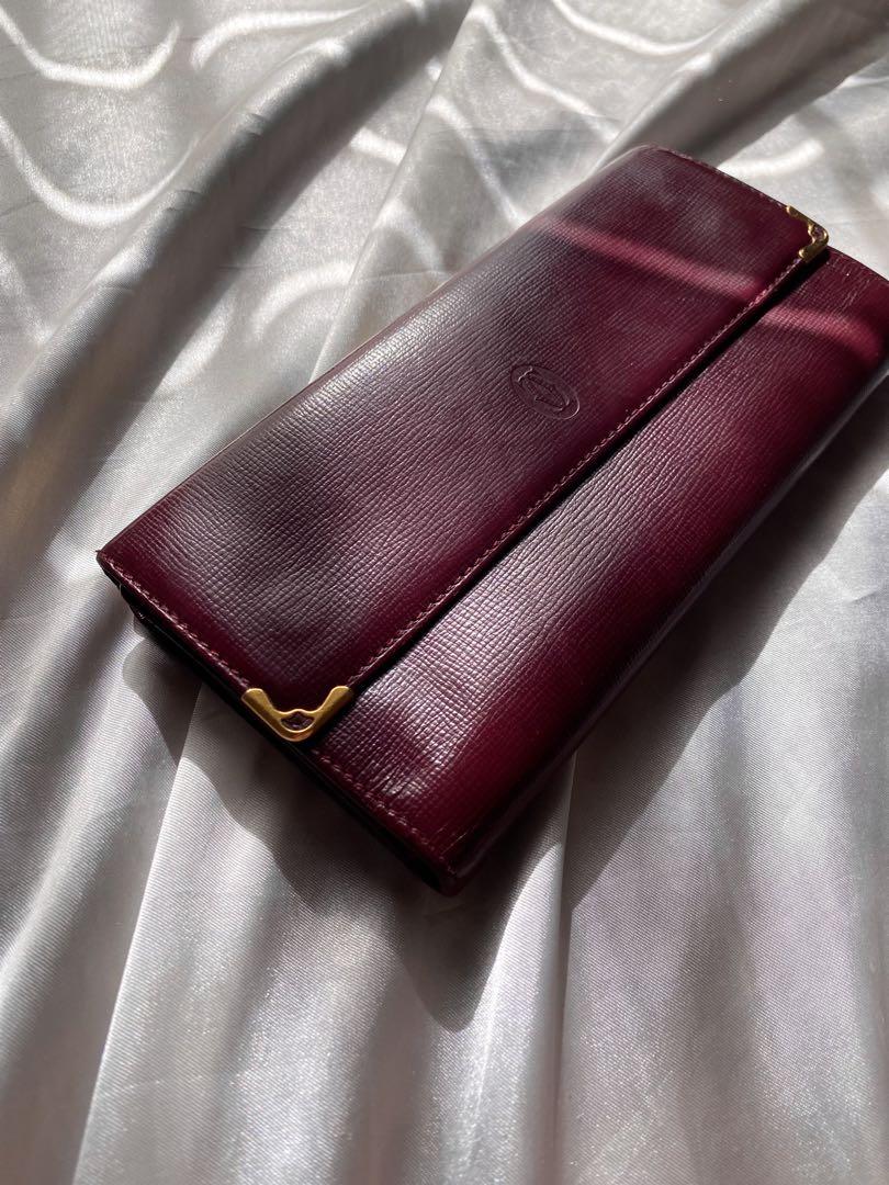美品 カルティエ 長財布 がま口 マストライン サフィアーノ Cartier