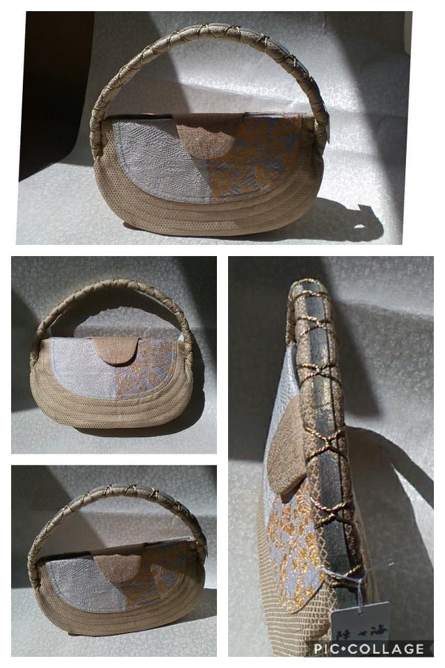 陣七海】☆高級☆未使用の京都西陣織のこだわり帯地バッグ RI-011
