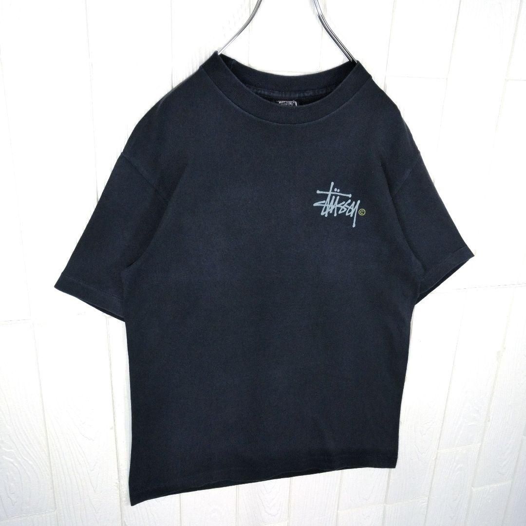 STUSSY】80s´USA製 黒タグ vintage ビッグロゴ Tシャツ