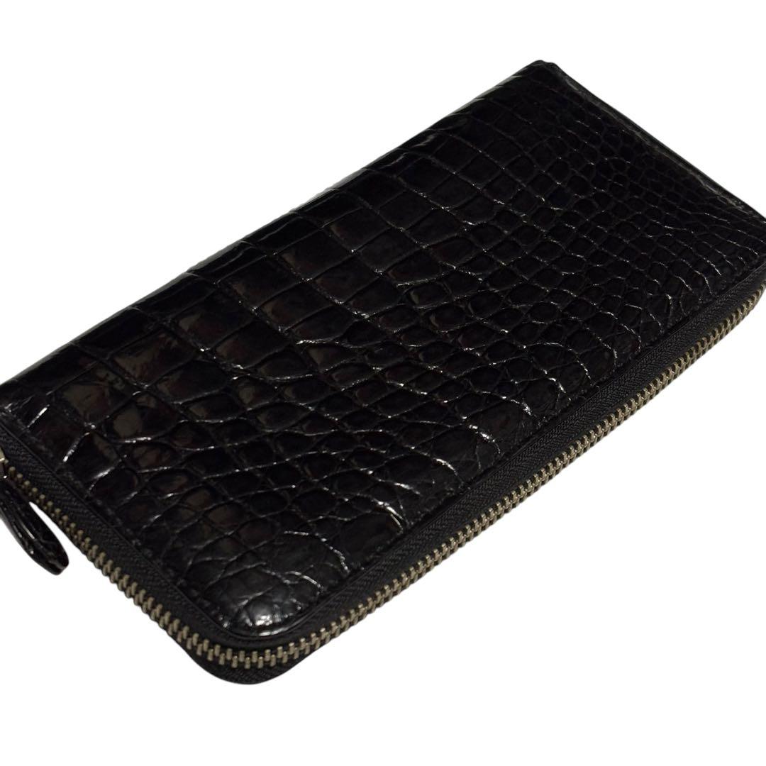 JRA認定品 クロコダイル 長財布 ブラック