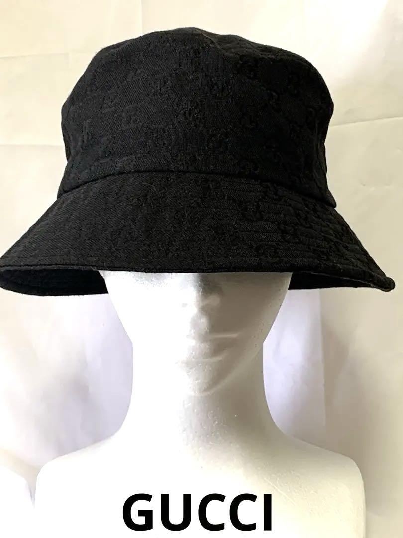 ✨GUCCIバケットハットBLACK sizeM✨ - メルカリ