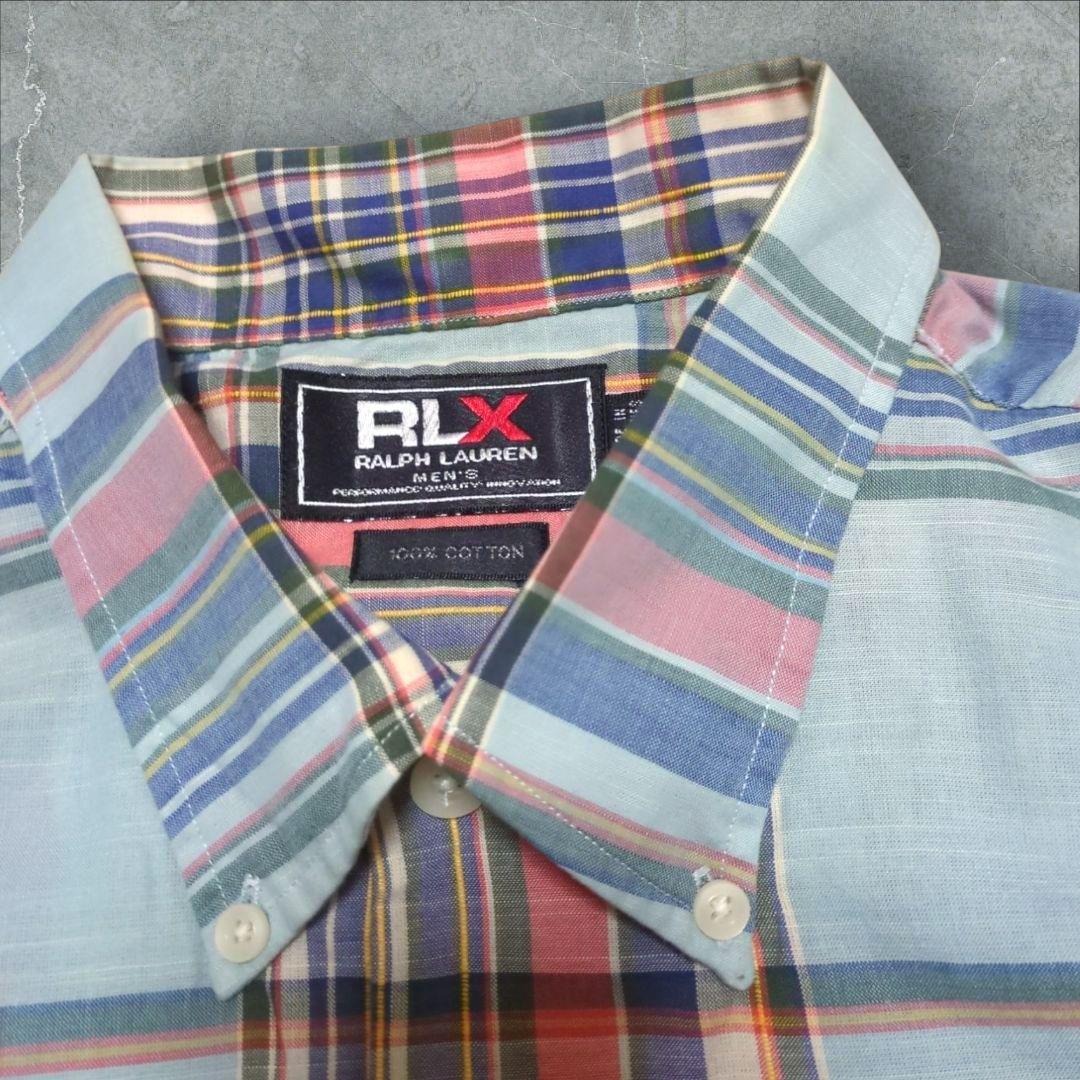 RLX 半袖チェックシャツ　ボタンダウン　ラルフローレン　ゴルフ　スポーツ