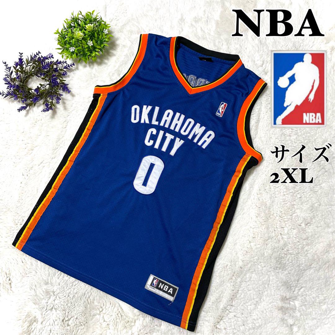 【人気】NBA ゲームシャツユニフォームオクラホマシティウェストブルック青　0番