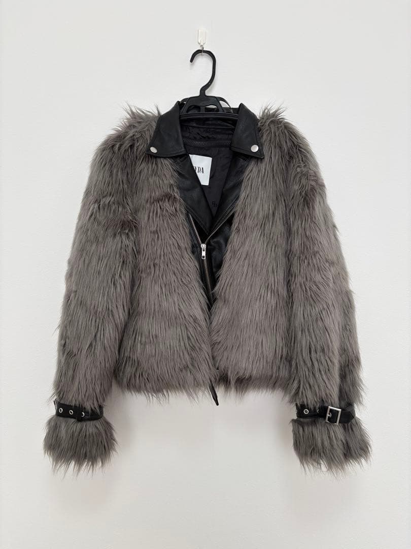 GYDA ファーライダースジャケットFREE SIZE・GYDA