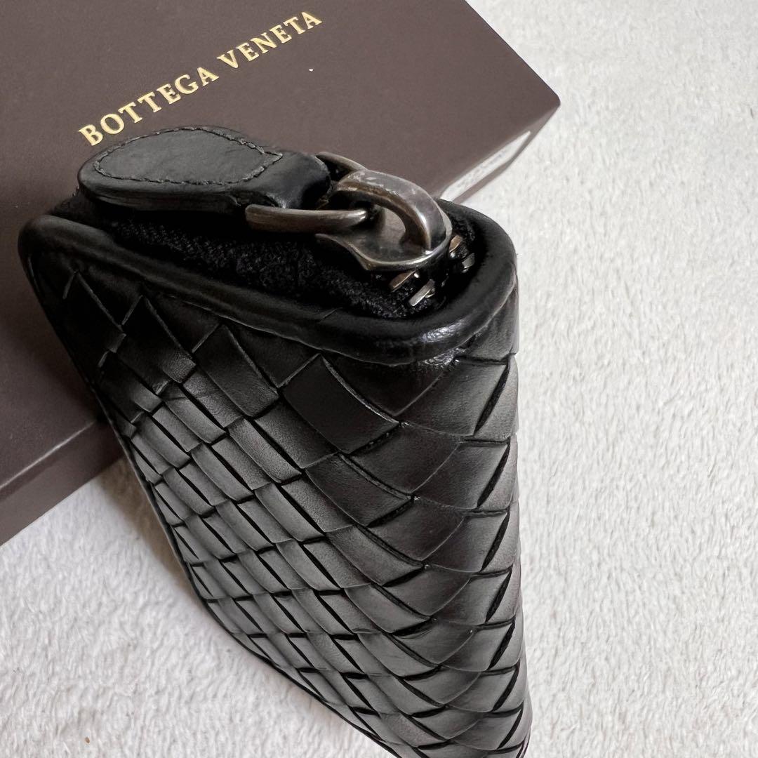 美品✨️BOTTEGAVENETA コインケース ラウンドジップ BLACK