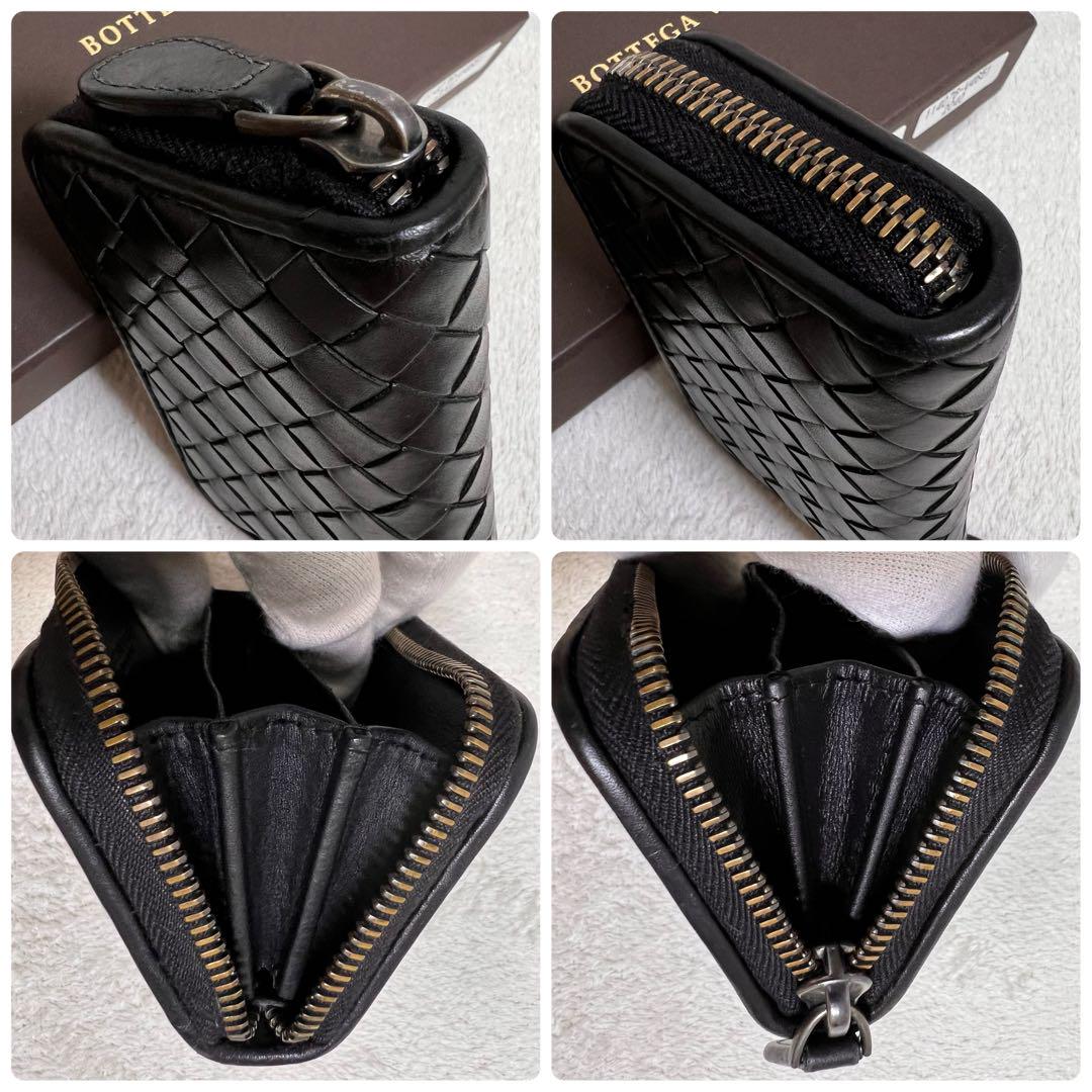 美品✨️BOTTEGAVENETA コインケース ラウンドジップ BLACK