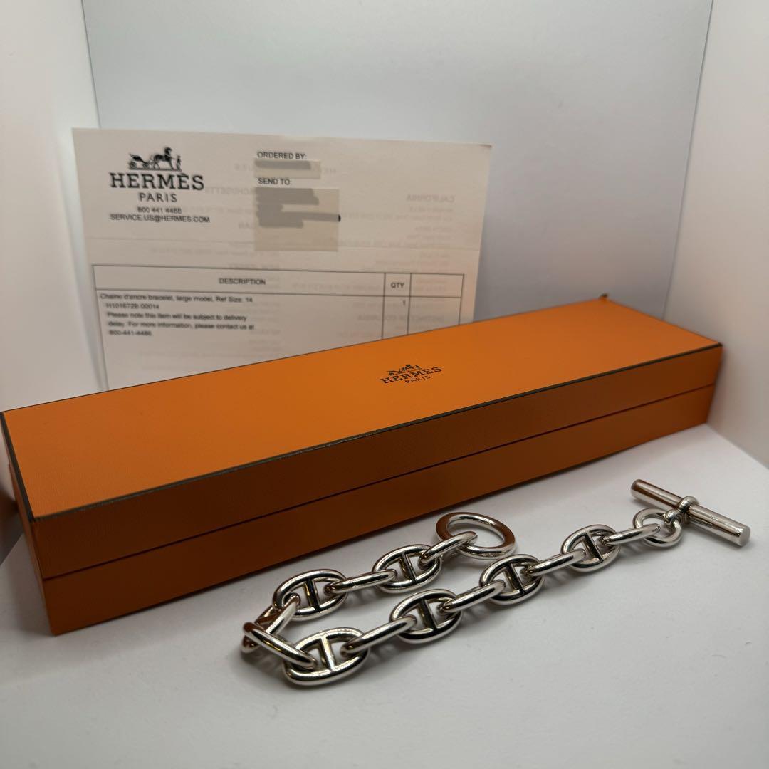 美品】 HERMES エルメス シェーヌダンクル ブレスレット GM14 美品】 HERMES エルメス シェーヌダンクル ブレスレット GM14