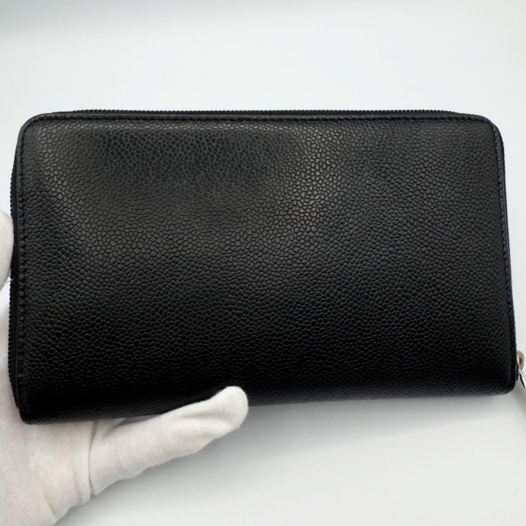 新品未使用　シャネル財布　キャビアスキン　オーガナイザーウォレット　箱付　希少品