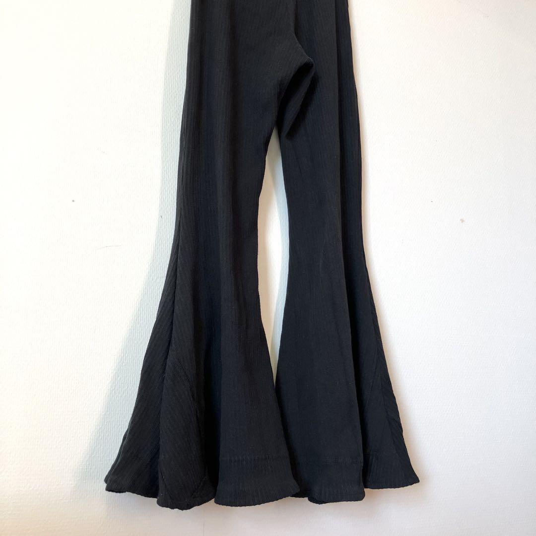 itimi購入 コットンリブ ラッフルヘムフレアパンツvintage