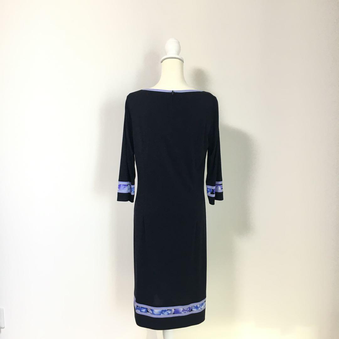 近年美品　LEONARD レオナール　カンカン　ストレッチ　ワンピース　42 近年美品 LEONARD レオナール カンカン ストレッチ ワンピース