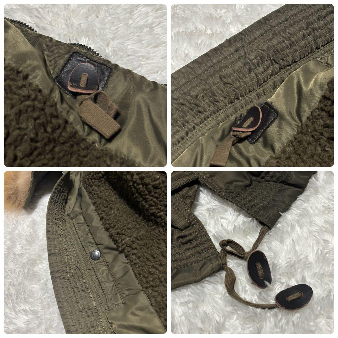 00s y2k N2-B フライトジャケット 短丈 鬼ファー リアルファー XL