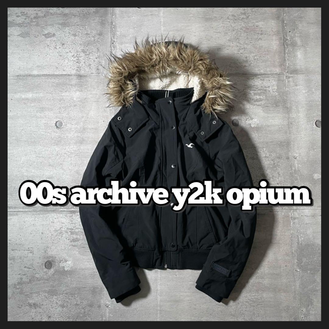 短丈 ファー付き ダウンジャケット 裏ボア MA-1 パンク y2k opium