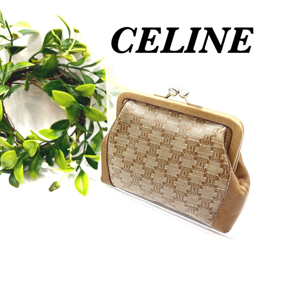 美品　CELINE セリーヌ コインケース レザー マカダム 小銭入れ 希少 CELINE セリーヌ マカダム コインケース 小銭入れ タッセル