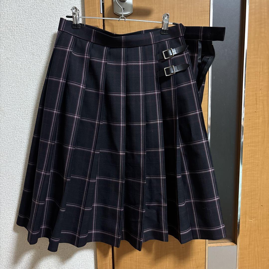 楽天市場】スクールスカート ネイビー×ブルー チェック柄 ひざ丈