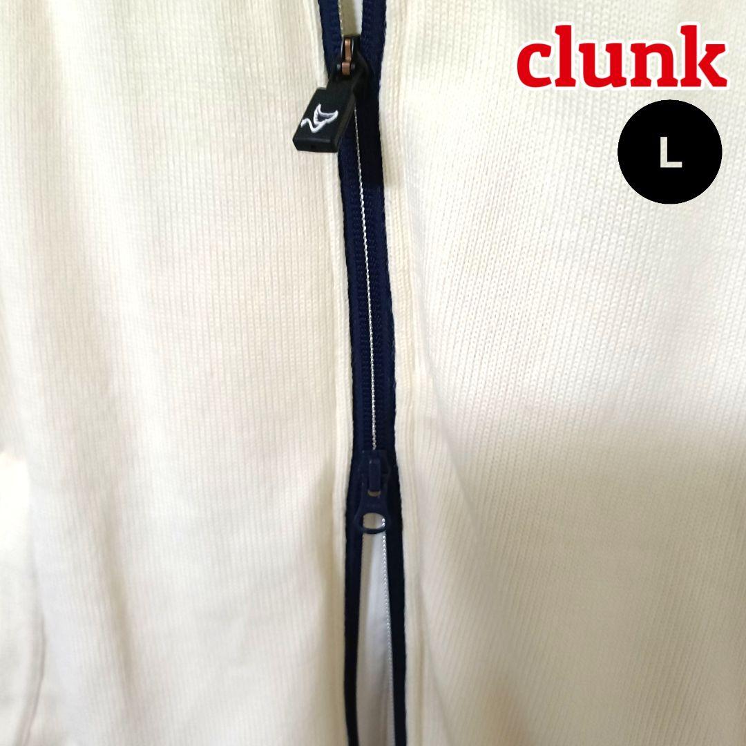 【高級感】clunkクランク 中綿ニットパーカー L ホワイト メンズ ゴルフ 高級感】clunkクランク 中綿ニットパーカー L ホワイト メンズ