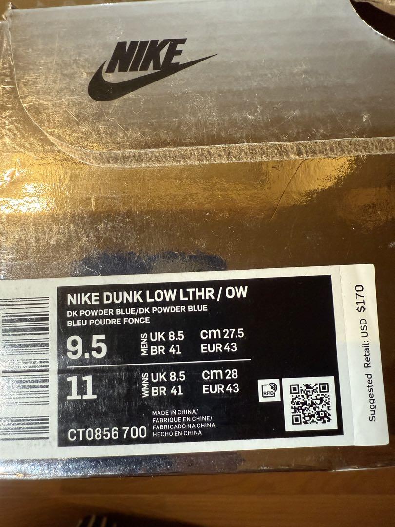 Nike ナイキダンクローオフホワイトコラボ CT0856700新品27.5cm