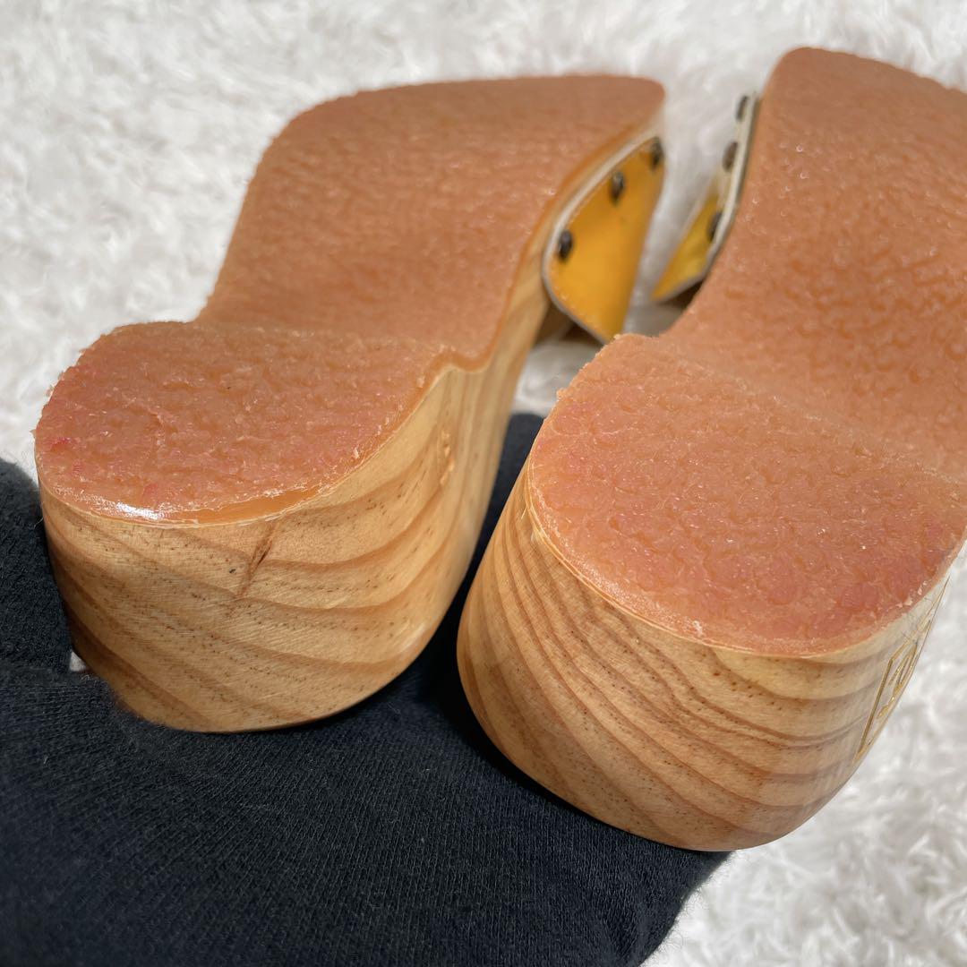 箱付き✨ シャネル ウッドサンダル ココマーク 金具 マスタード 37
