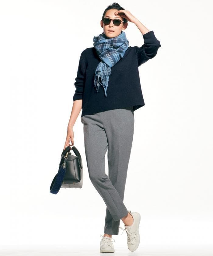 自由区 ピュアカシミヤ ウォッシャブルストール ブルー系チェック 自由区 ピュアカシミヤ ウォッシャブルストール ブルー系チェック