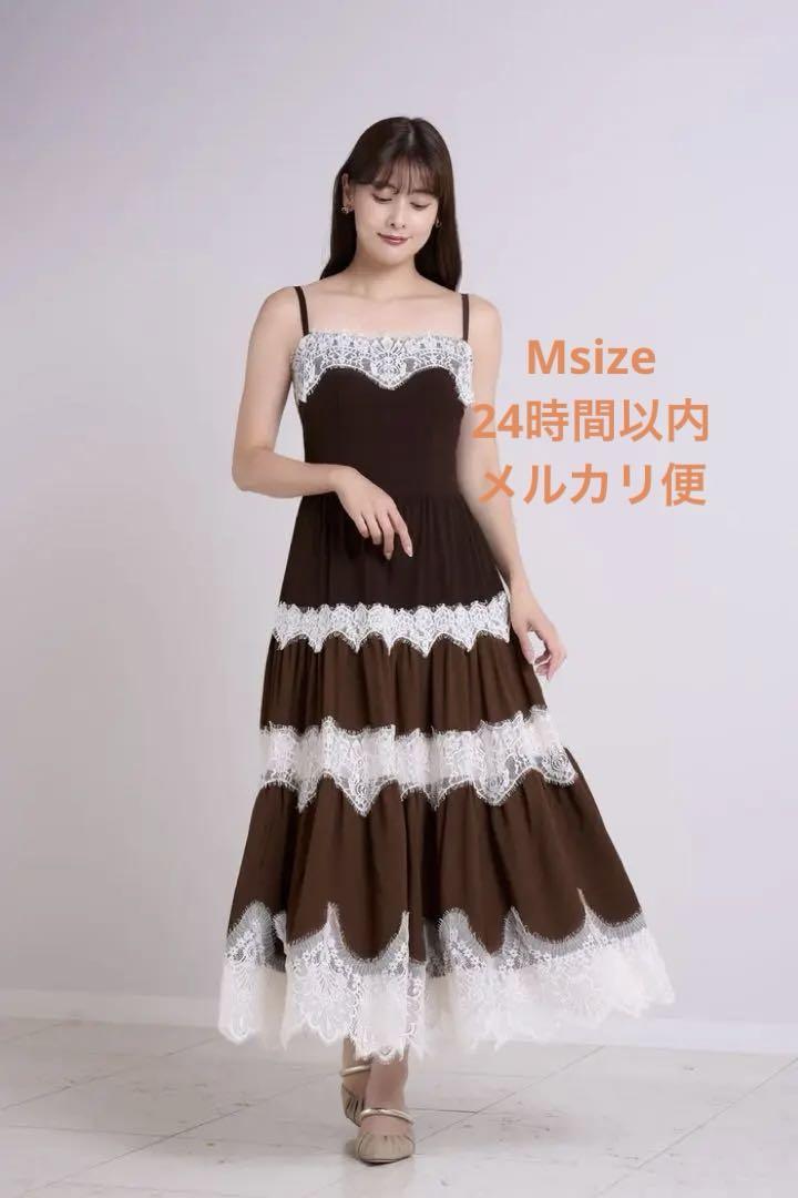 ワンピース herlipto Isa Tiered Lace Cami Dress M