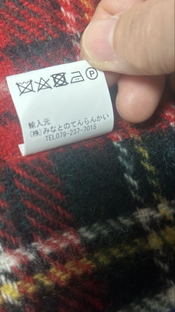 みなとのてんらんかい TWEEDMILL ウール 大判ストール チェック柄