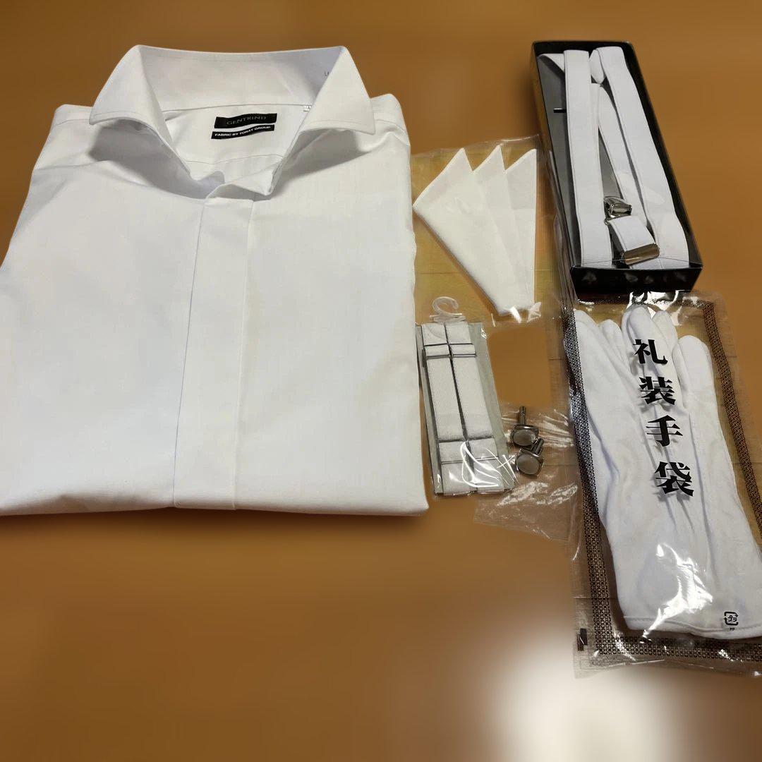 タキシード用ホワイトシャツと付属品セット