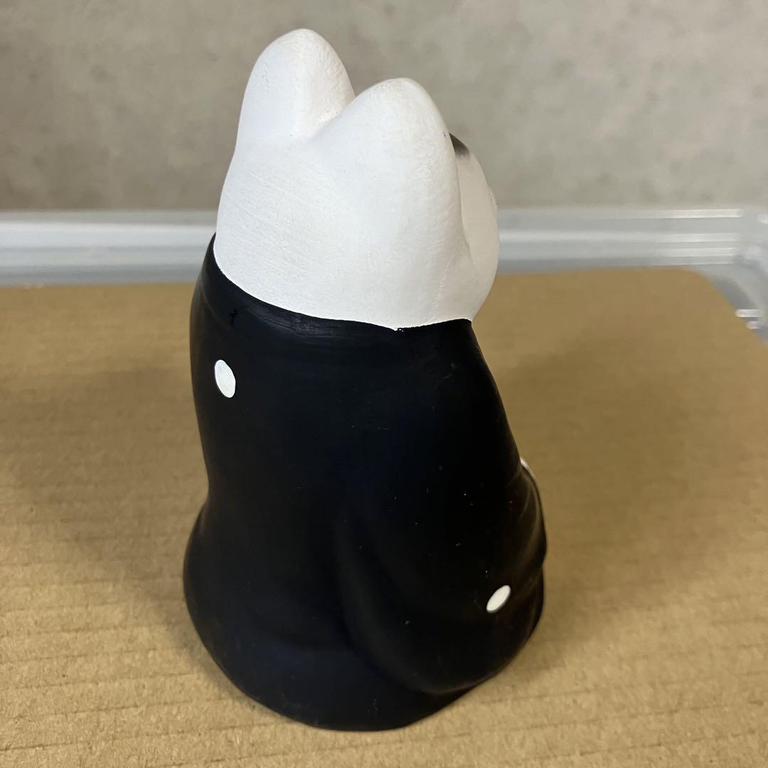 伏見人形　羽織猫　小　黒　青　招き猫　伏見稲荷大社