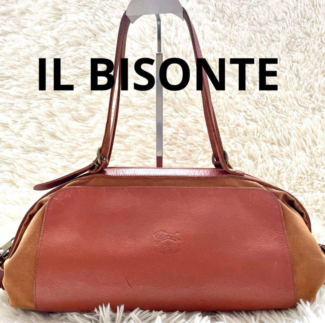 【希少】IL BISONTE イルビゾンテ キャンディバッグ キャンバスレザー