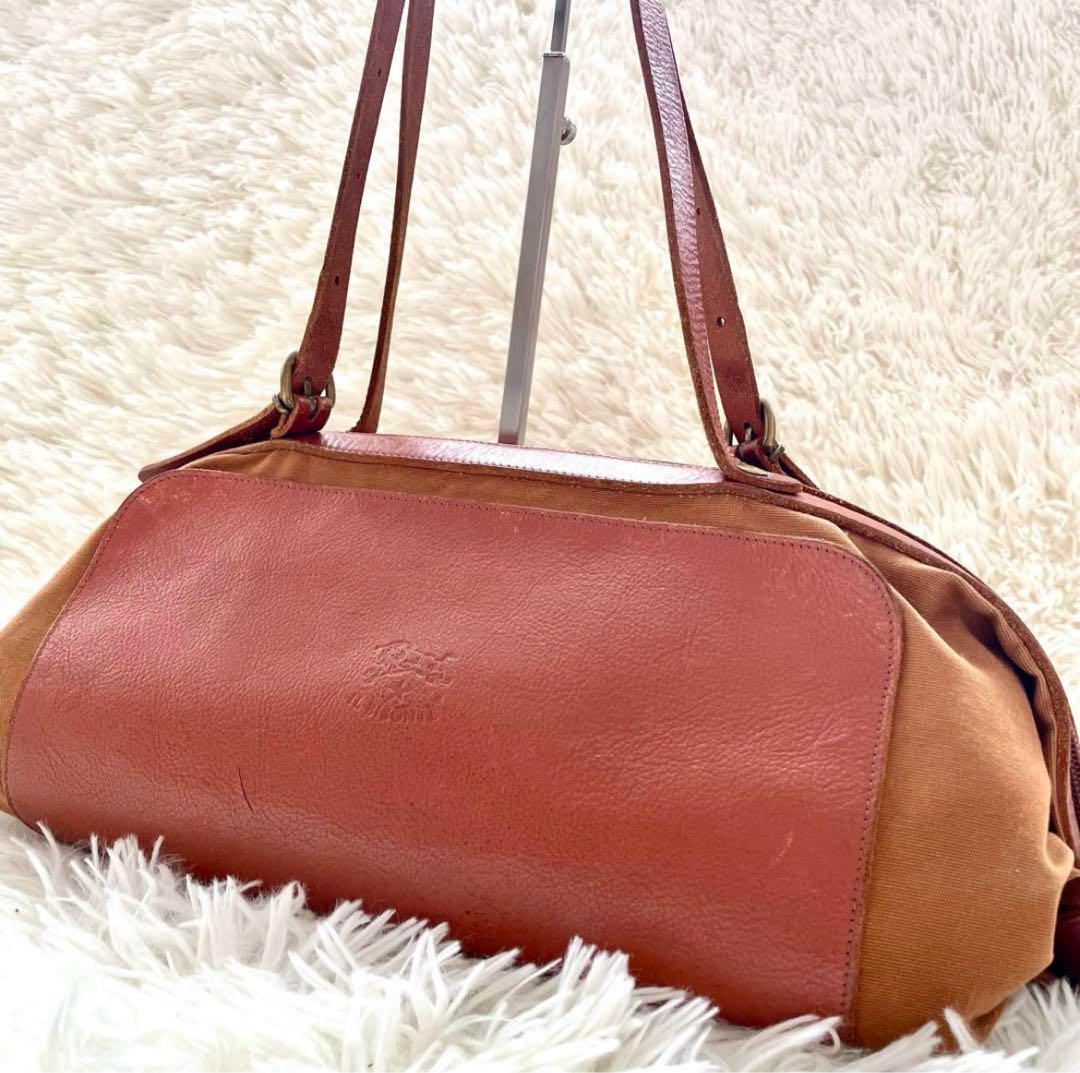 【希少】IL BISONTE イルビゾンテ キャンディバッグ キャンバスレザー