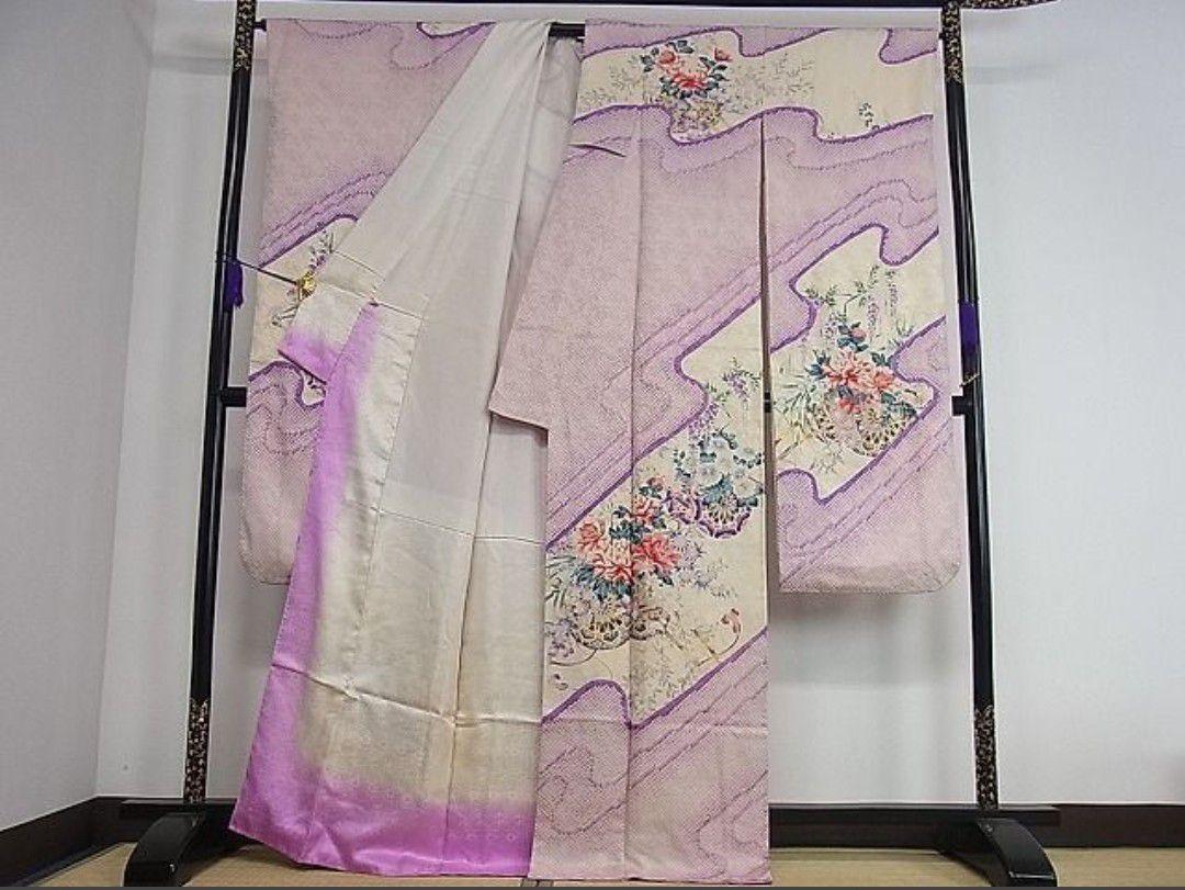 豪華振袖　絞り　花車文　金彩　逸品　絹 パーティー 成人式 卒業式 お見合