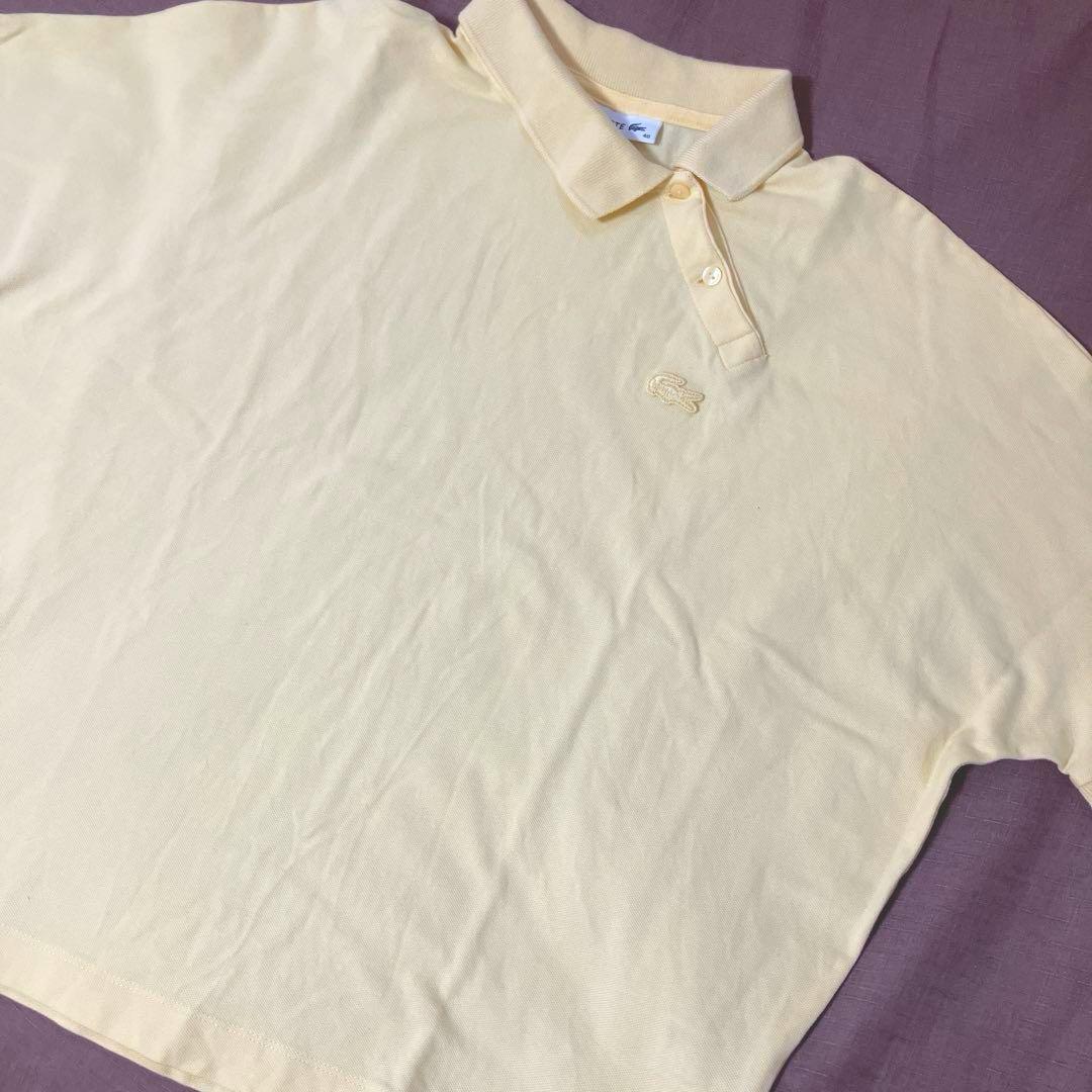 LACOSTE ラコステ イレギュラープラケットポロシャツ 40 イエロー　黄