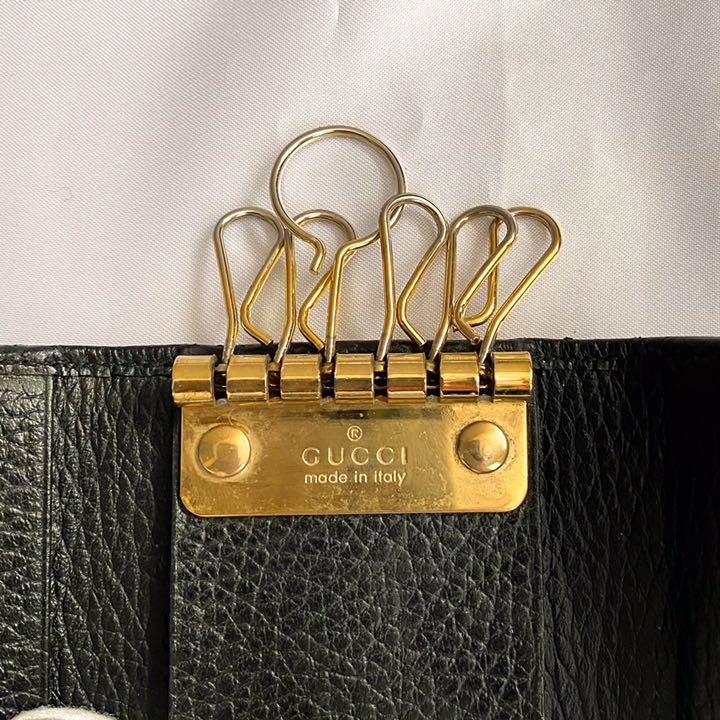 大人気格安 美品 GUCCI グッチ キーケース キーリング マーモント GG レザー 黒 fMj1H-m86921274849 最安値爆買い